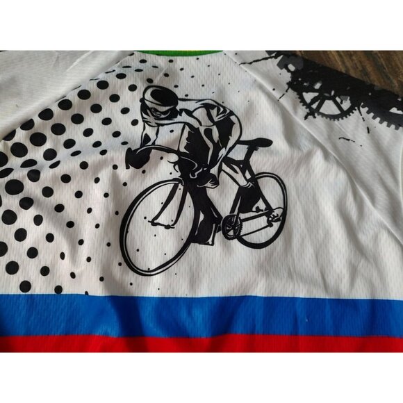 Men's AOGDA Cycling Sleeveless Jersey 3XL UNISEX WHITE MULTICOLOR BIKE LOGO NEW - Picture 11 of 12